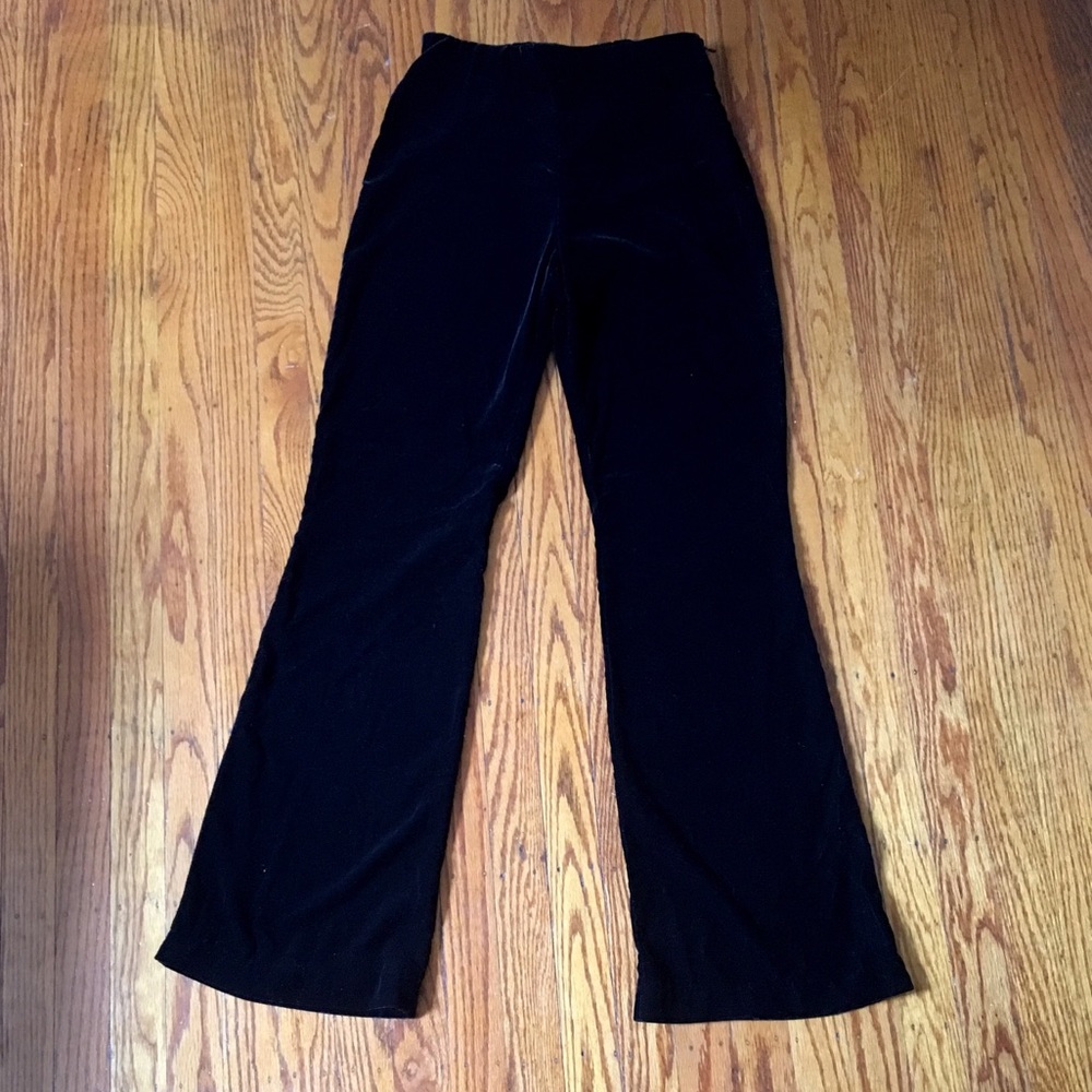 H&M black velvet bell bottom pants